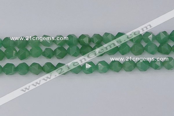 CAJ734 15.5 inches 12mm faceted nuggets green aventurine beads