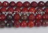 CAJ758 15.5 inches 4mm faceted round apple jasper beads