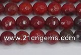 CAJ759 15.5 inches 6mm faceted round apple jasper beads