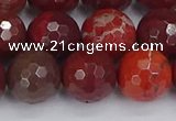 CAJ762 15.5 inches 12mm faceted round apple jasper beads