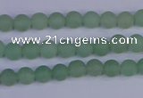 CAJ800 15.5 inches 4mm round matte green aventurine beads wholesale