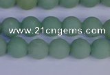 CAJ802 15.5 inches 8mm round matte green aventurine beads wholesale