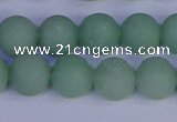 CAJ804 15.5 inches 12mm round matte green aventurine beads wholesale