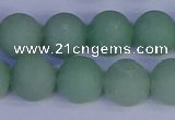 CAJ805 15.5 inches 14mm round matte green aventurine beads wholesale