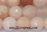 CAJ858 15 inches 8mm faceted round pink aventurine beads