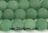 CAJ880 15 inches 4mm round matte green aventurine beads