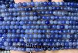 CAJ886 15 inches 4mm round blue aventurine jade beads wholesale
