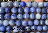 CAJ897 15 inches 12mm faceted round blue aventurine beads wholesale