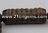 CAL01 14.5 inches 20*60mm carved drum agalmatolite beads