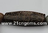 CAL03 14.5 inches 25*60mm carved drum agalmatolite beads