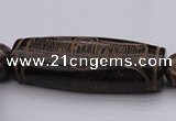 CAL04 14.5 inches 25*60mm carved drum agalmatolite beads