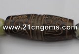 CAL05 14.5 inches 25*60mm carved drum agalmatolite beads