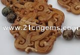 CAL33 14.5 inches 60*70mm carved agalmatolite beads