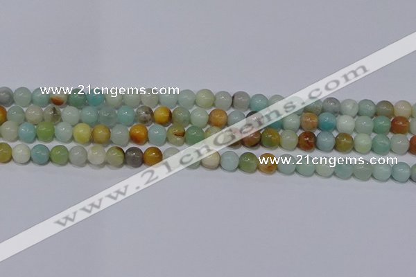 CAM02 6mm round mixed color natural amazonite beads Wholesale