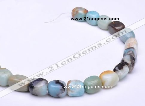 CAM09 13*16mm pebble natural amazonite gemstone beads Wholesale