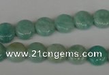 CAM1016 15.5 inches 10mm flat round natural Russian amazonite beads