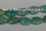 CAM1024 15.5 inches 10*13mm flat teardrop natural Russian amazonite beads
