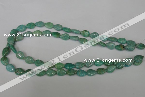 CAM1024 15.5 inches 10*13mm flat teardrop natural Russian amazonite beads