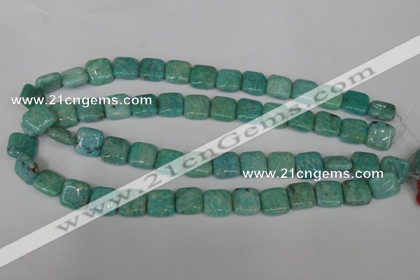 CAM1027 15.5 inches 14*14mm square natural Russian amazonite beads