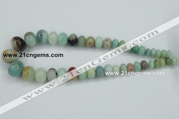 CAM106 15.5 inches multi-size rondelle amazonite gemstone beads