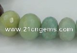 CAM107 15.5 inches multi-size faceted rondelle amazonite gemstone beads