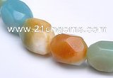 CAM11 faceted pebble 7*12mm natural amazonite beads Wholesale