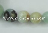 CAM110 15.5 inches multi-size faceted round amazonite gemstone beads