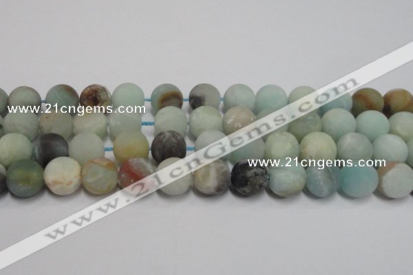 CAM1106 15.5 inches 16mm round matte amazonite beads wholesale