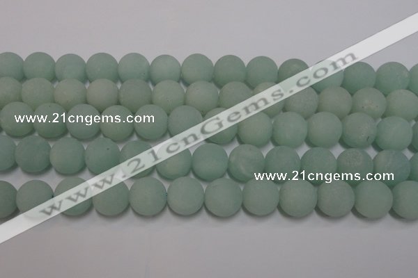 CAM1115 15.5 inches 14mm round matte amazonite beads wholesale