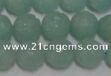 CAM1122 15.5 inches 8mm carved round amazonite beads wholesale