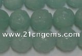 CAM1123 15.5 inches 10mm carved round amazonite beads wholesale