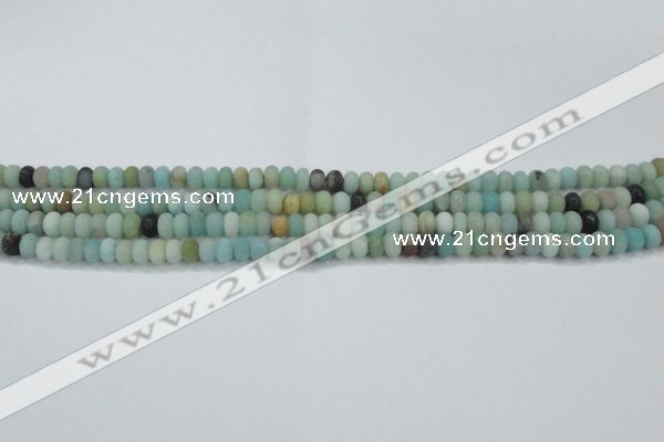 CAM1130 15.5 inches 4*6mm rondelle matte amazonite beads wholesale