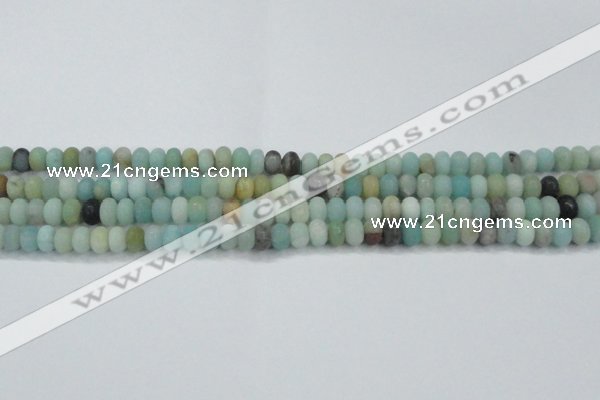 CAM1131 15.5 inches 5*8mm rondelle matte amazonite beads wholesale