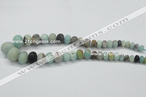 CAM1135 15.5 inches 6*10mm - 15*20mm rondelle matte amazonite beads