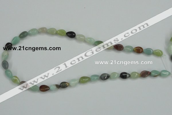 CAM115 15.5 inches 8*10mm flat teardrop amazonite gemstone beads