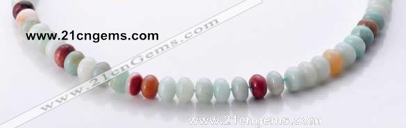 CAM12 5*8mm rondelle natural amazonite gemstone beads Wholesale