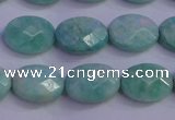 CAM1203 15.5 inches 10*14mm faceted oval Russian amazonite beads