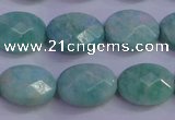 CAM1204 15.5 inches 12*16mm faceted oval Russian amazonite beads