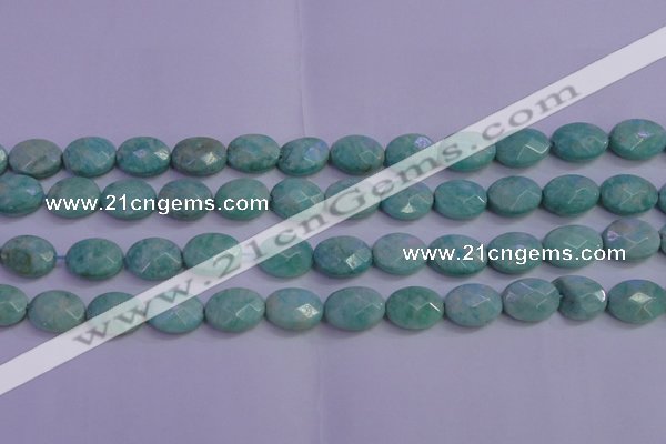 CAM1204 15.5 inches 12*16mm faceted oval Russian amazonite beads