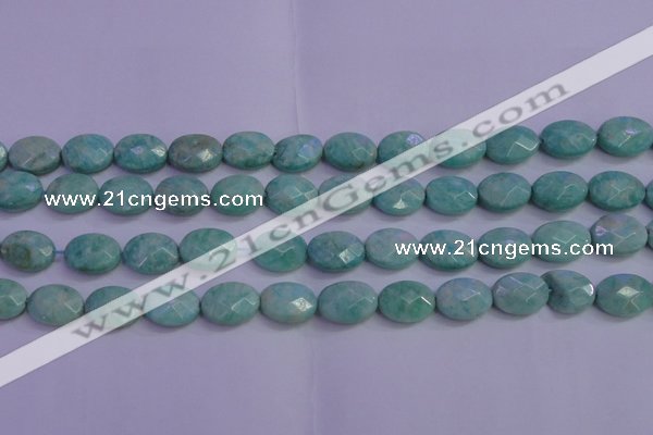 CAM1204 15.5 inches 12*16mm faceted oval Russian amazonite beads