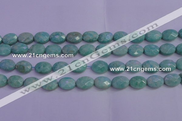 CAM1205 15.5 inches 14*19mm faceted oval Russian amazonite beads