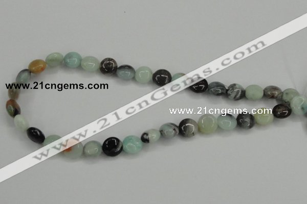 CAM121 15.5 inches 12mm flat round amazonite gemstone beads