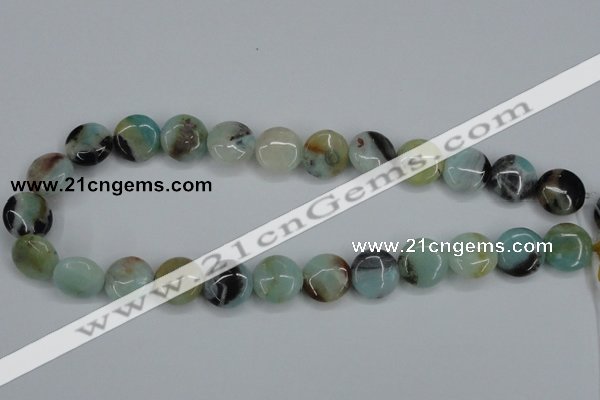 CAM122 15.5 inches 16mm flat round amazonite gemstone beads