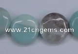 CAM123 15.5 inches 20mm flat round amazonite gemstone beads