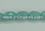 CAM140 15.5 inches 10*14mm faceted drum amazonite gemstone beads