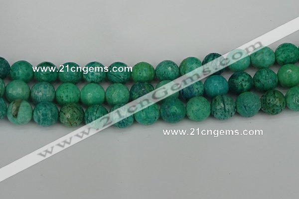 CAM1405 15.5 inches 14mm faceted round Russian amazonite beads