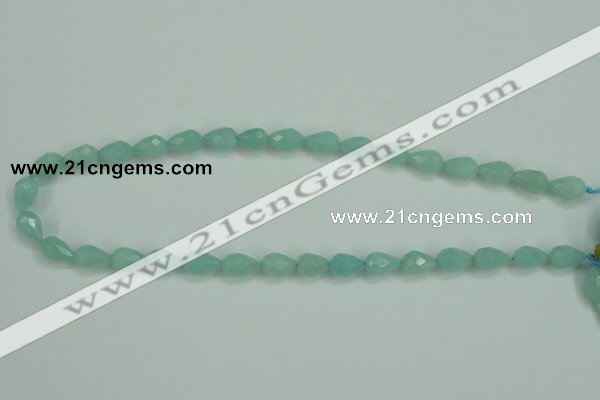 CAM141 15.5 inches 8*12mm faceted teardrop amazonite gemstone beads