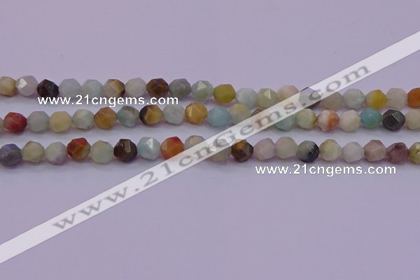 CAM1412 15.5 inches 8mm faceted nuggets amazonite gemstone beads