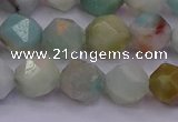 CAM1413 15.5 inches 10mm faceted nuggets amazonite gemstone beads