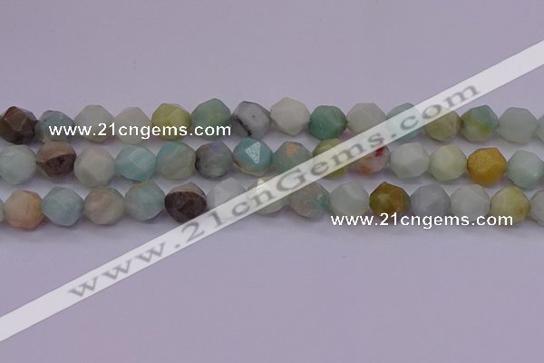 CAM1414 15.5 inches 12mm faceted nuggets amazonite gemstone beads